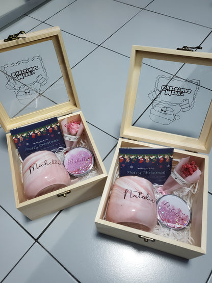 Gift Bundle Set (Marble Mug + Glitter Compact Mirror)