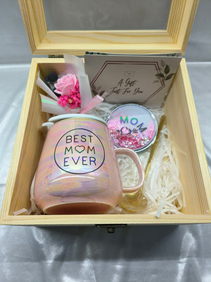 Gift Bundle Set (Marble Mug + Glitter Compact Mirror)