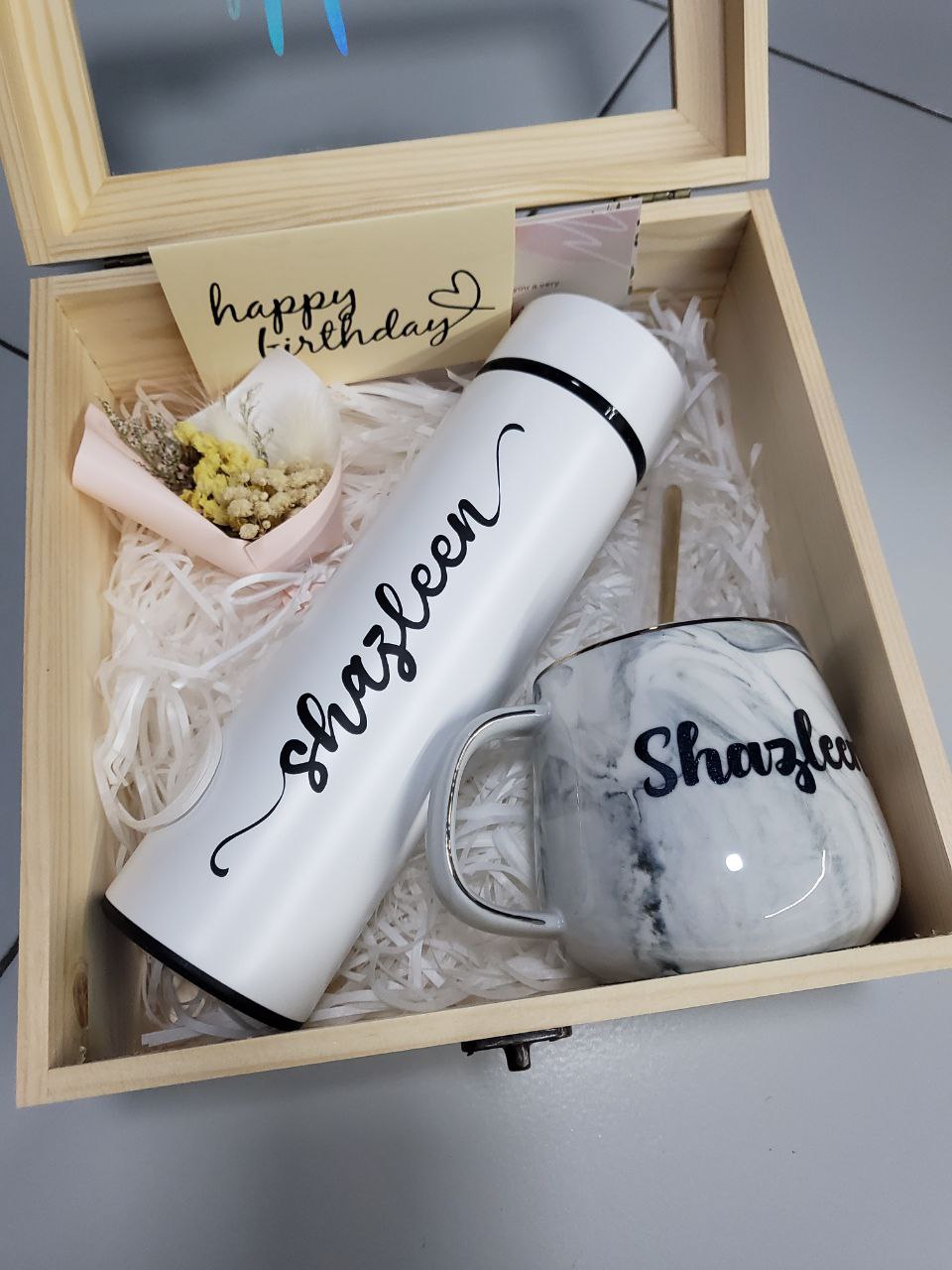 Gift Bundle Set (Marble Mug + Stainless Steel Flask)