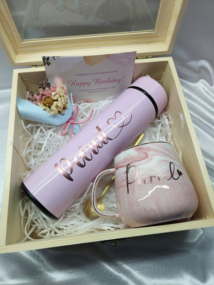 Gift Bundle Set (Marble Mug + Stainless Steel Flask)