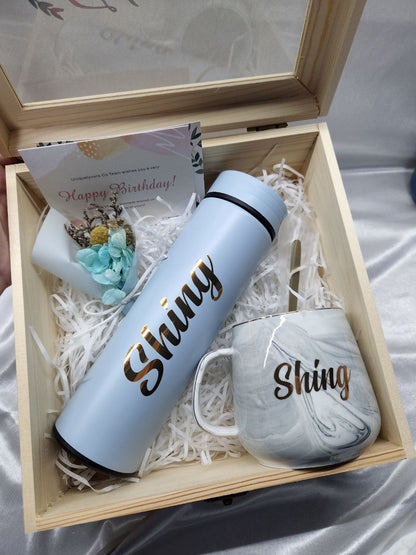 Gift Bundle Set (Marble Mug + Stainless Steel Flask)